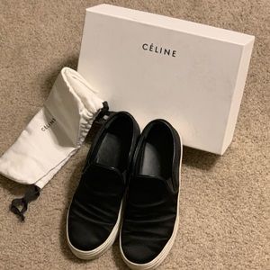 Celine Black Satin Slip On Shoes size 38